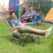 Camping Lounge Chair With Detachable Footrest Adjustable Backrest